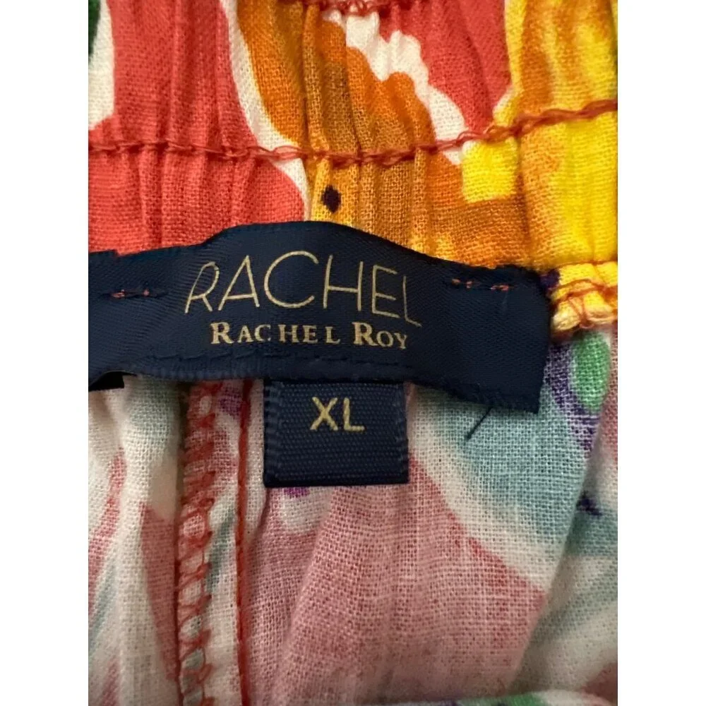 Rachel Rachel Roy High Rise Linen Blend Floral Wide Leg Pants XL - Picture 3 of 7